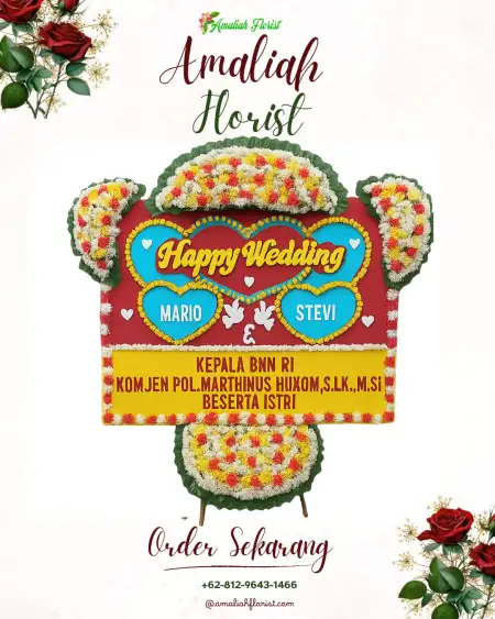 Papan Bunga Pernikahan Karas